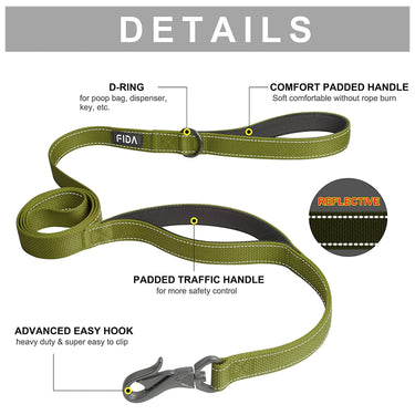 Fida Heavy Duty Dog Leash – Yellow - 5ft